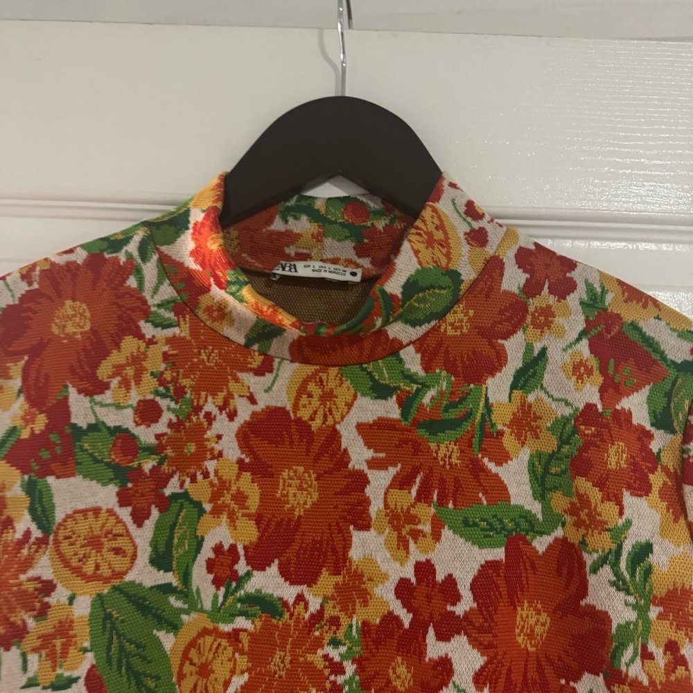 Zara • Midi Dress • Floral • Short Sleeve • Large - Picture 9 of 14